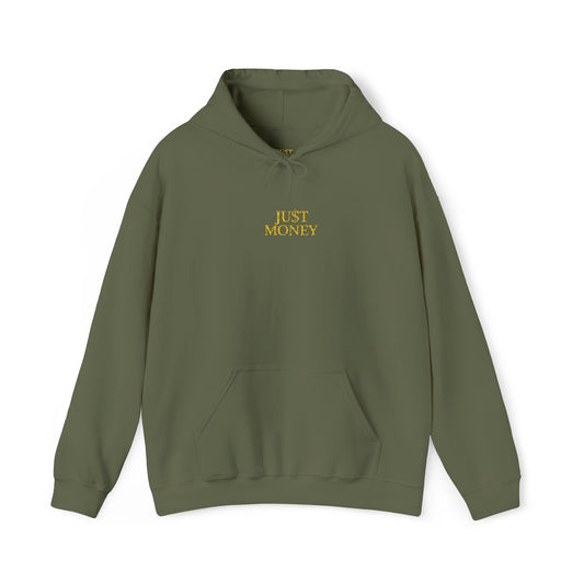 JU$T MONEY™  Heavy Blend Hoodie – Premium Unisex Streetwear | Bold & Clean Design | Cozy Everyday Essential